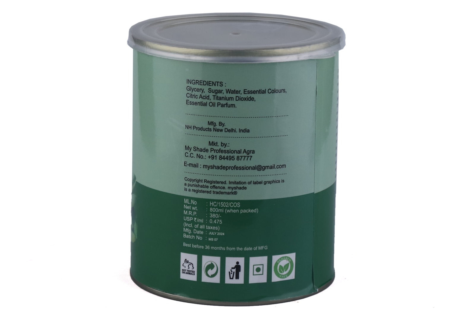 My shade Professional Hydrosoluble Aloevera Wax, 800ml body wax from HAVIN.IN