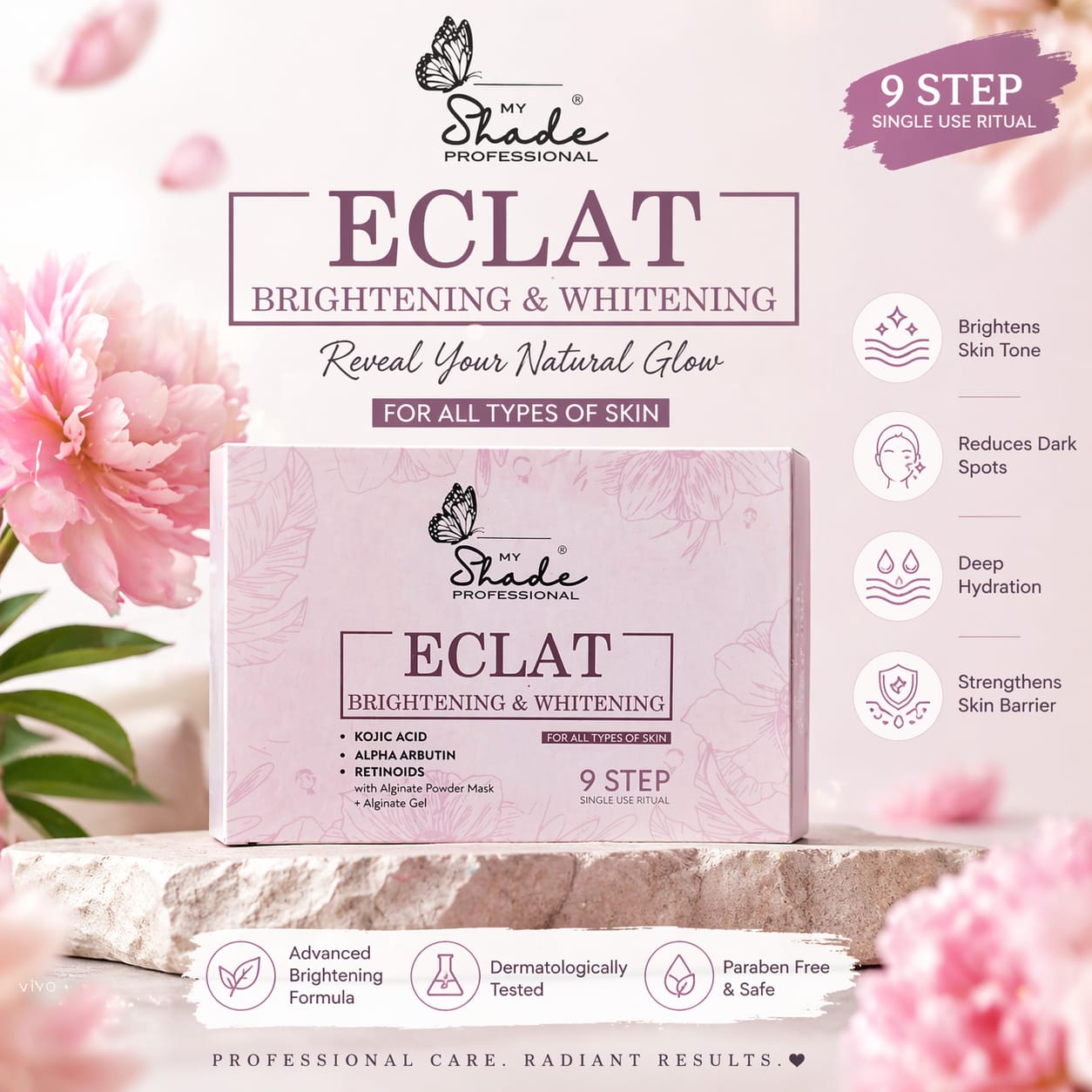 My-Shade professional ECLAT Brightening and Whitening 9 step Facial kit