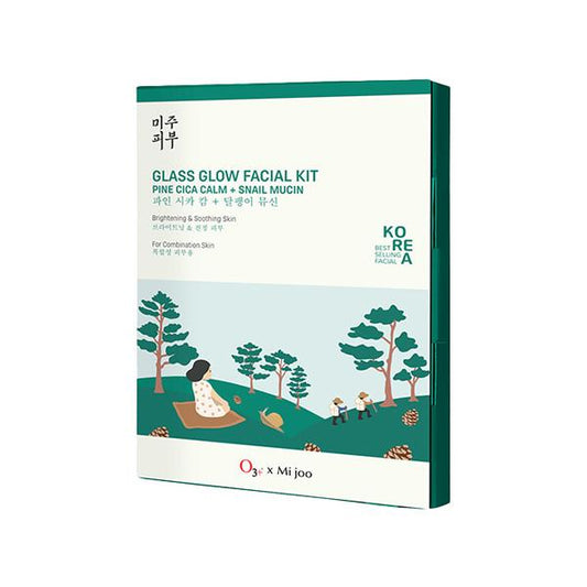 O3+ Mijoo Korea Glass Glow Facial Kit with Pine Cica & Snail Mucin - Ideal for Combination Skin 50 gm