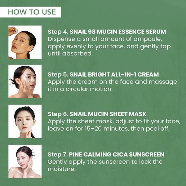 O3+ Mijoo Korea Glass Glow Facial Kit with Pine Cica & Snail Mucin - Ideal for Combination Skin 50 gm