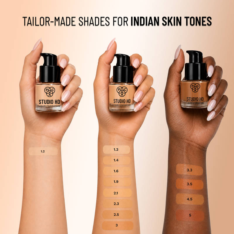 PAC Studio HD Liquid Foundation Mini - Lightweight Dewy Satin Finish, Medium Buildable Coverage