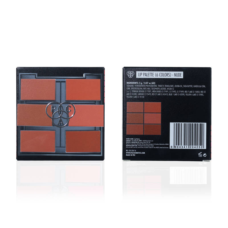 PAC Lip Palette Nude - One Swipe Intense Color Payoff, Insanely Pigmented, Comfortable Long Wear