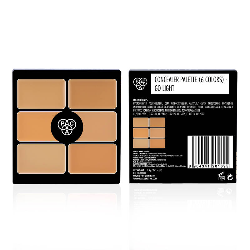 PAC Go Concealer X6 Light-Highly Pigmented Full Coverage Creamy Texture Blurs Blemishes Cruelty-free