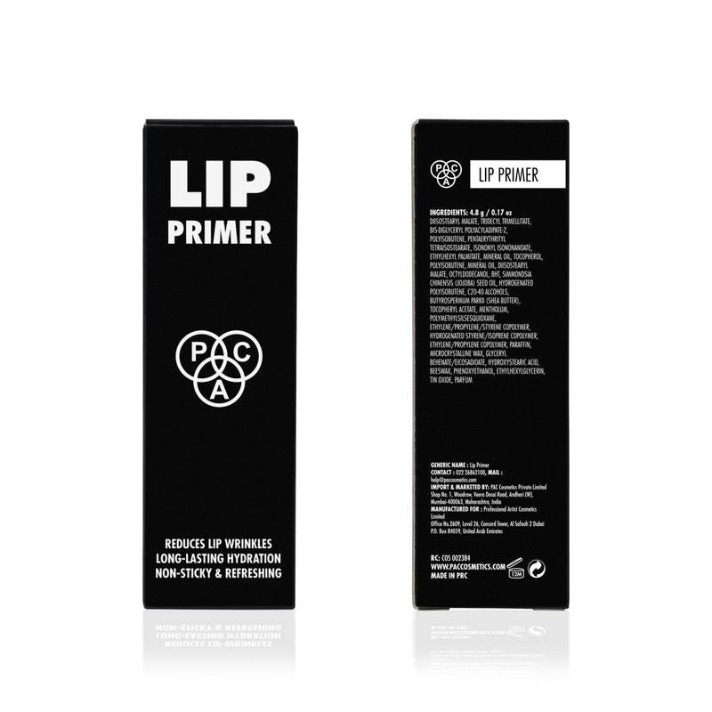 PAC Lip Primer - Infused with Jojoba Oil, Hydrates & Locks Moisture, Prevents Fading, Transparent