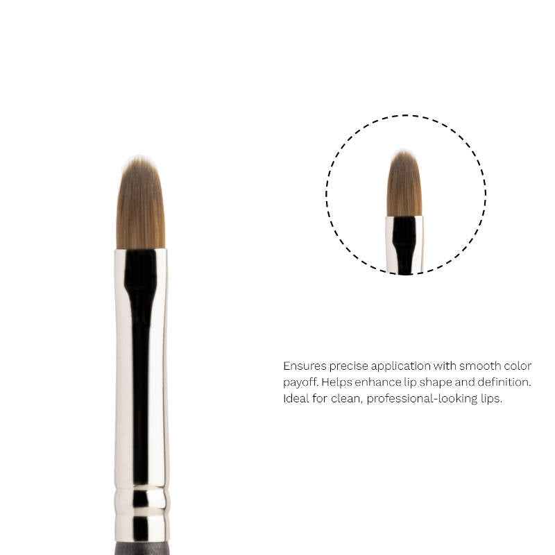 PAC Lip Brush 319 - Tapered Lip Brush Stainless Steel Handle Turns into a Cap, Ideal for Lip Shaping