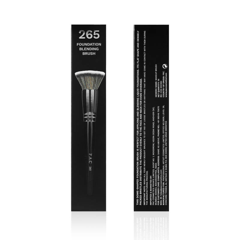 PAC Foundation Blending Brush 265 - Flat Kabuki, Dense Soft Synthetic Bristles for Airbrush Finish