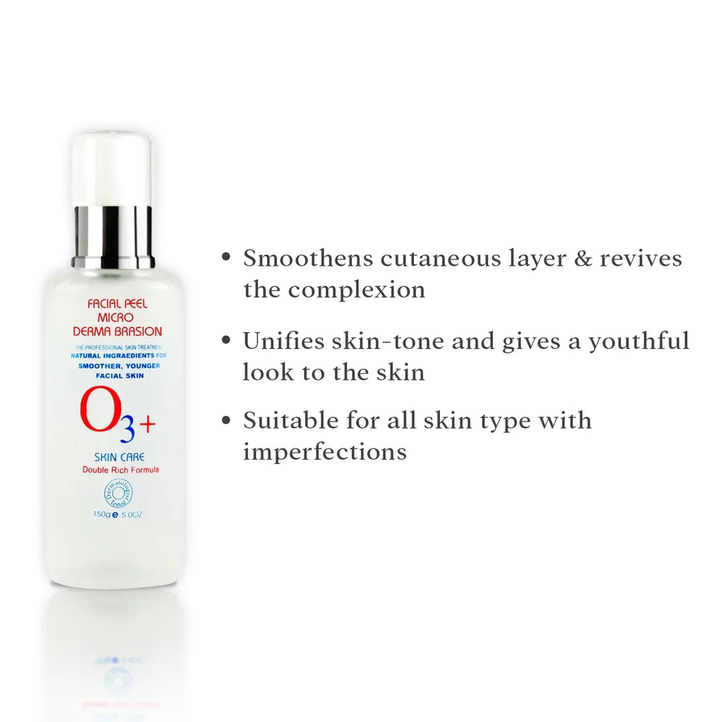 O3+ Skin Care Micro Derma Brasion Facial Peel (150ML) peel off mask from O3+