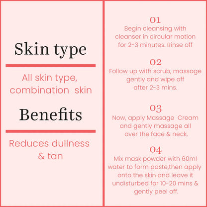O3+ D-Tan Facial kit for tan removal & brightness for tanned & dull skin, 45g peel off mask from O3+