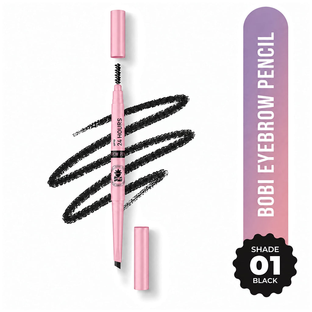 BOBI Eyebrow Pencil  | Waterproof Smudgeproof Finish -5 gm (Black)
