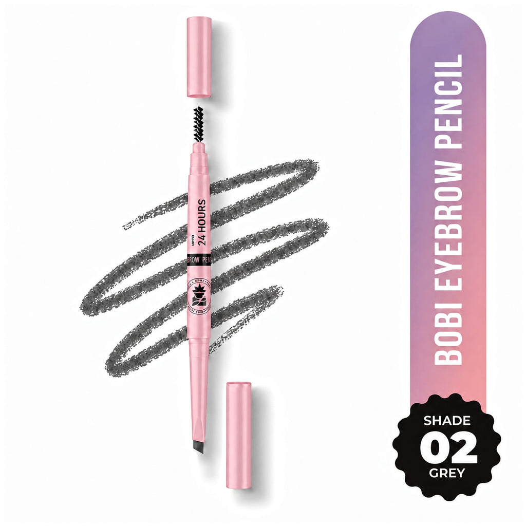 BOBI Eyebrow Pencil  | Waterproof Smudgeproof Finish -5 gm (Grey)