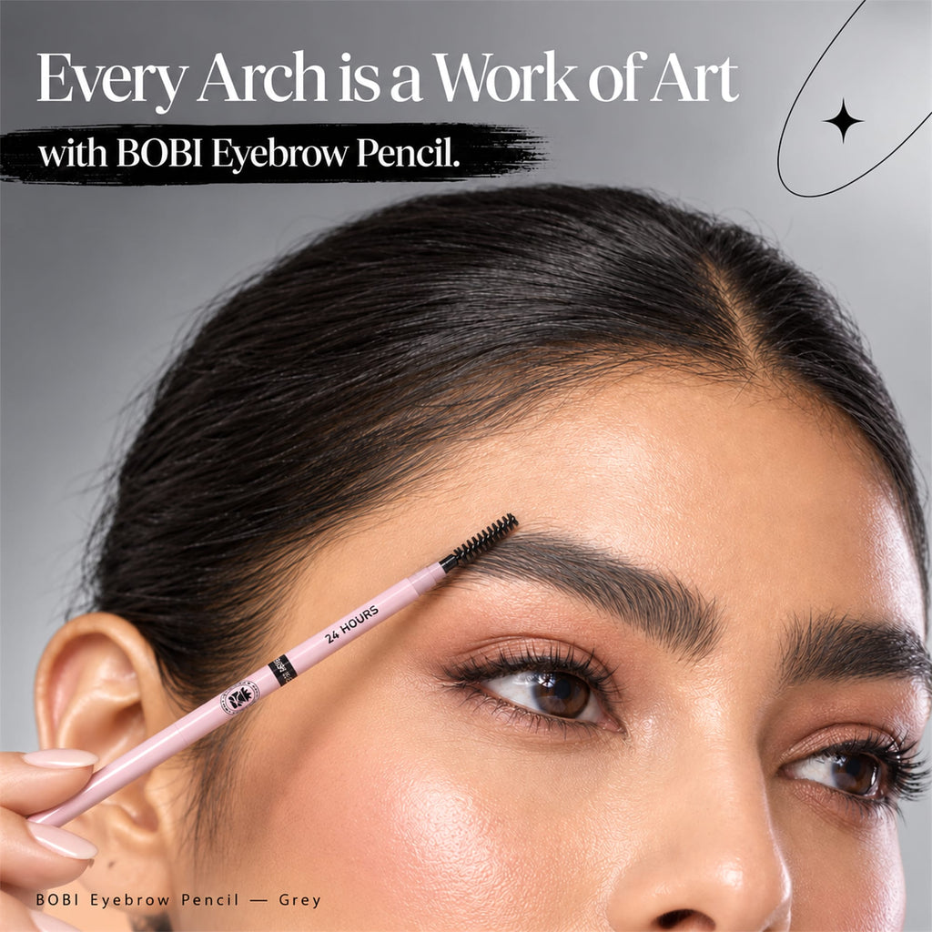BOBI Eyebrow Pencil  | Waterproof Smudgeproof Finish -5 gm (Grey)