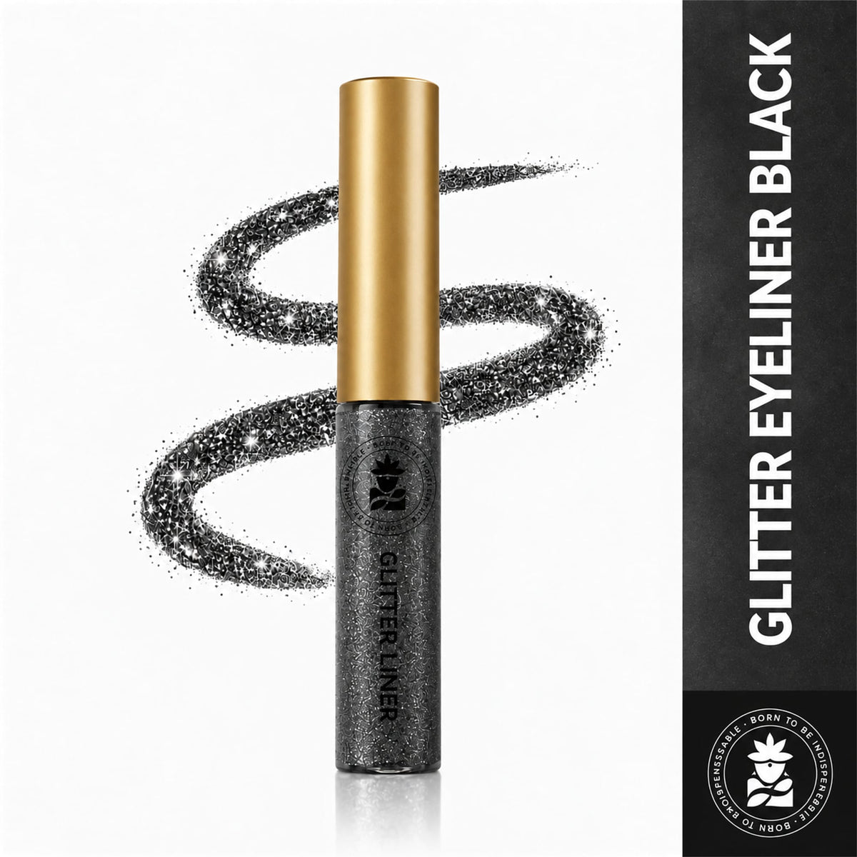 BOBI Glitter Eyeliner  | Diamond Sparkle Finish | Waterproof Long Wear | Quick Dry Smudgeproof | Felt-Tip Precision | Cruelty-Free Paraben-Free-5ml (Black)