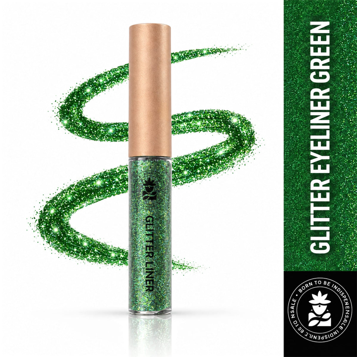 BOBI Glitter Eyeliner  | Diamond Sparkle Finish | Waterproof Long Wear | Quick Dry Smudgeproof | Felt-Tip Precision | Cruelty-Free Paraben-Free-5ml (Green)