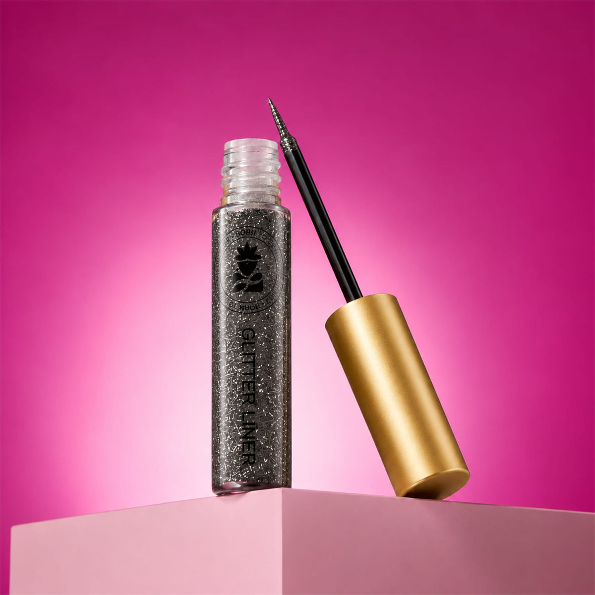 BOBI Glitter Eyeliner  | Diamond Sparkle Finish | Waterproof Long Wear | Quick Dry Smudgeproof | Felt-Tip Precision | Cruelty-Free Paraben-Free-5ml (Black)
