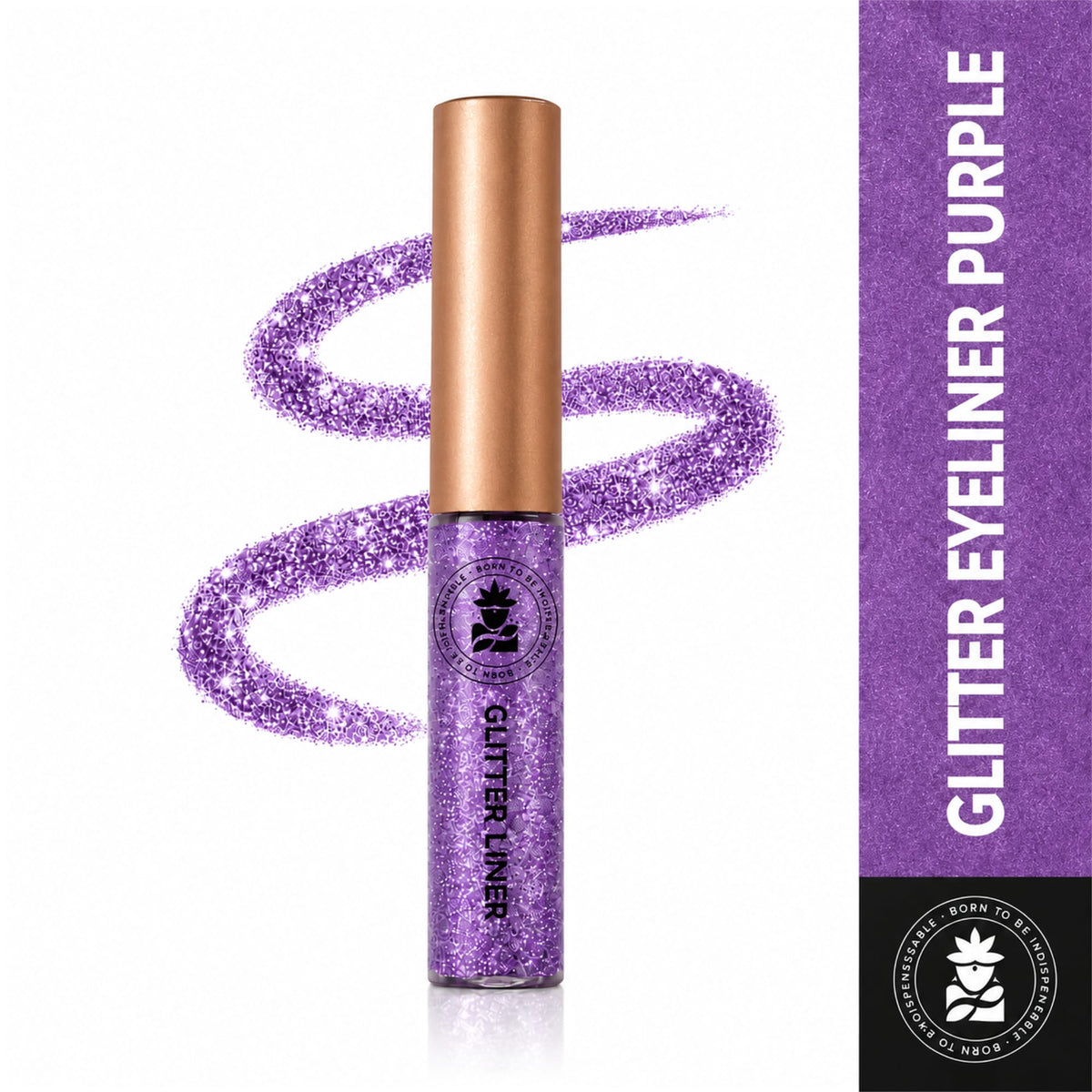 BOBI Glitter Eyeliner  | Diamond Sparkle Finish | Waterproof Long Wear | Quick Dry Smudgeproof | Felt-Tip Precision | Cruelty-Free Paraben-Free-5ml (Purple)