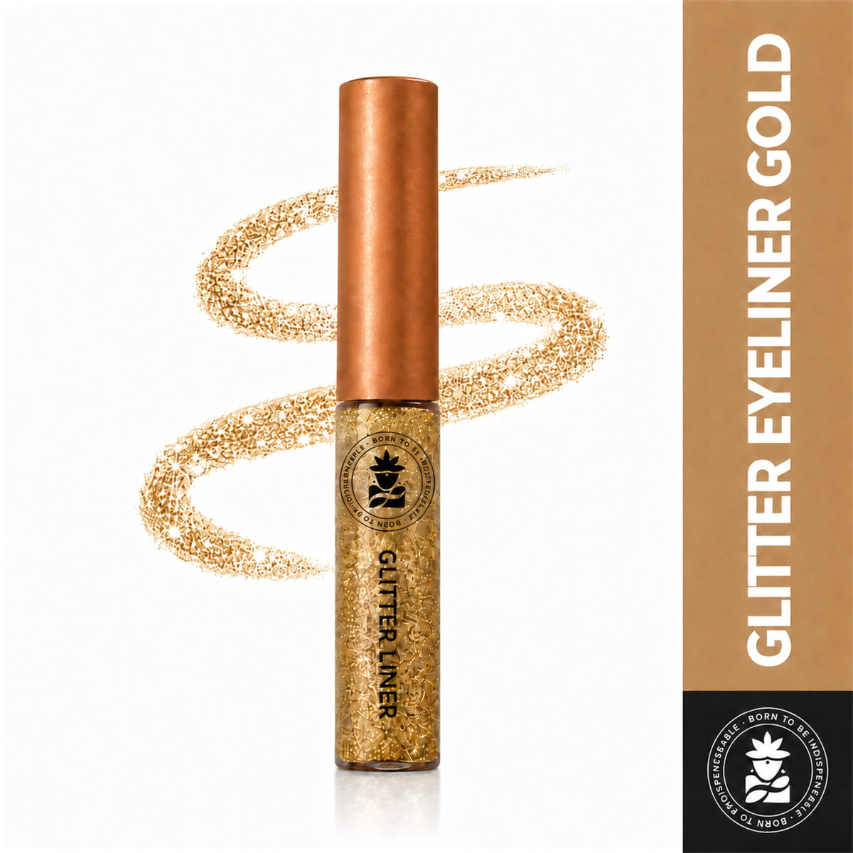 BOBI Glitter Eyeliner  | Diamond Sparkle Finish | Waterproof Long Wear | Quick Dry Smudgeproof | Felt-Tip Precision | Cruelty-Free Paraben-Free-5ml (Gold)