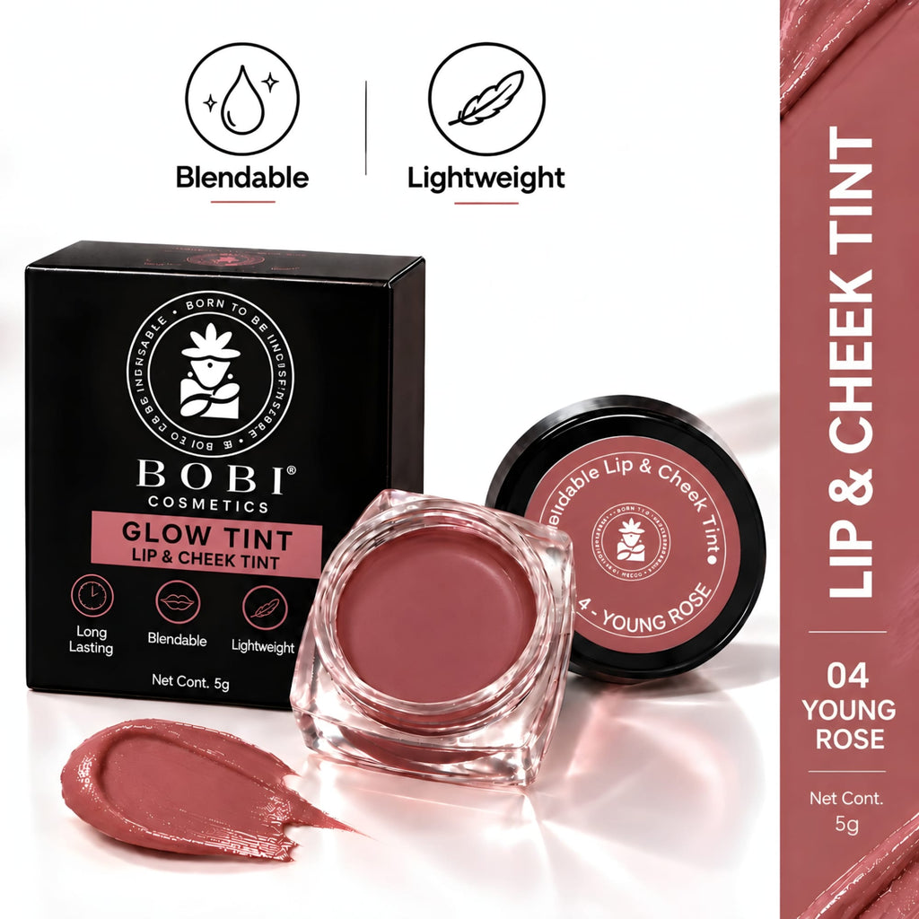 BOBI Glow Tint – Blendable Lip & Cheek , 5g (Young Rose)
