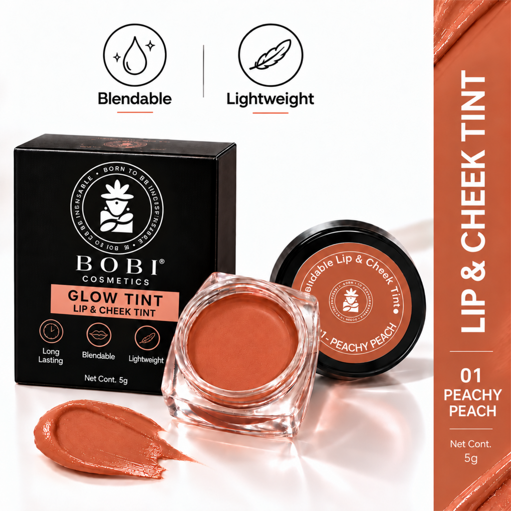 BOBI Glow Tint – Blendable Lip & Cheek , 5g (Peachy Peach)
