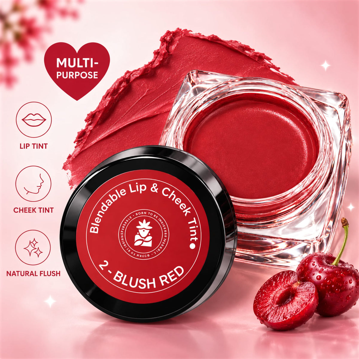 BOBI Glow Tint – Blendable Lip & Cheek , 5g (Blush Red)