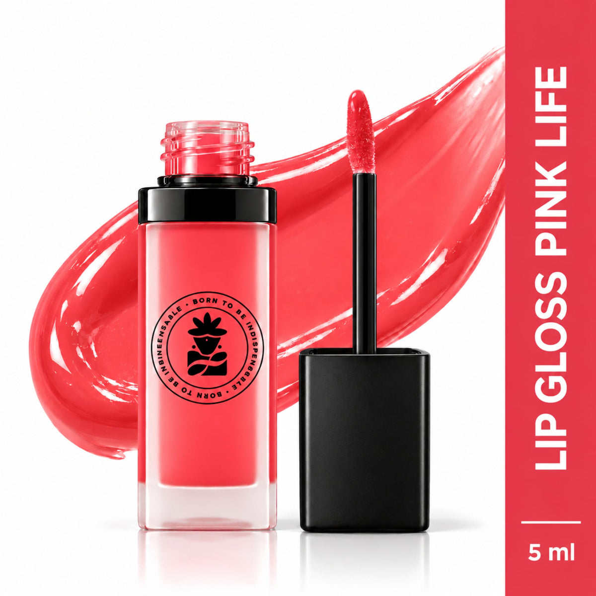 BOBI High Shine Lip Gloss–Non Sticky Hydrating Gloss (5 ml) (Pink Life)