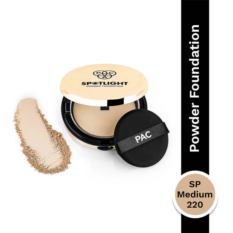 PAC Spotlight Powder Foundation - Soft Focus Base, Full Coverage, Smooth One stroke Application