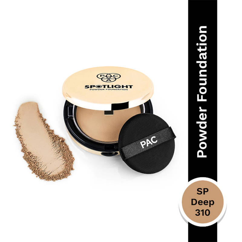 PAC Spotlight Powder Foundation - Soft Focus Base, Full Coverage, Smooth One stroke Application