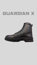 WJ Flying Boot Guardian X for Men: Padded High Ankle Shoes, Genuine Leather with Metal Chain , Memory Foam Insole & Hardened Toe