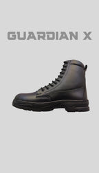 WJ Flying Boot Guardian X for Men: Padded High Ankle Shoes, Genuine Leather with Metal Chain , Memory Foam Insole & Hardened Toe
