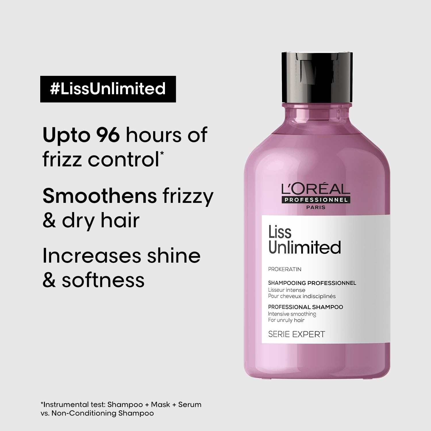 L'Oréal Professionnel Liss Unlimited Shampoo With Pro-Keratin And Kukui Nut Oil For Rebellious Frizzy Hair, Serie Expert, 300Ml Shampoo from loreal pro paris
