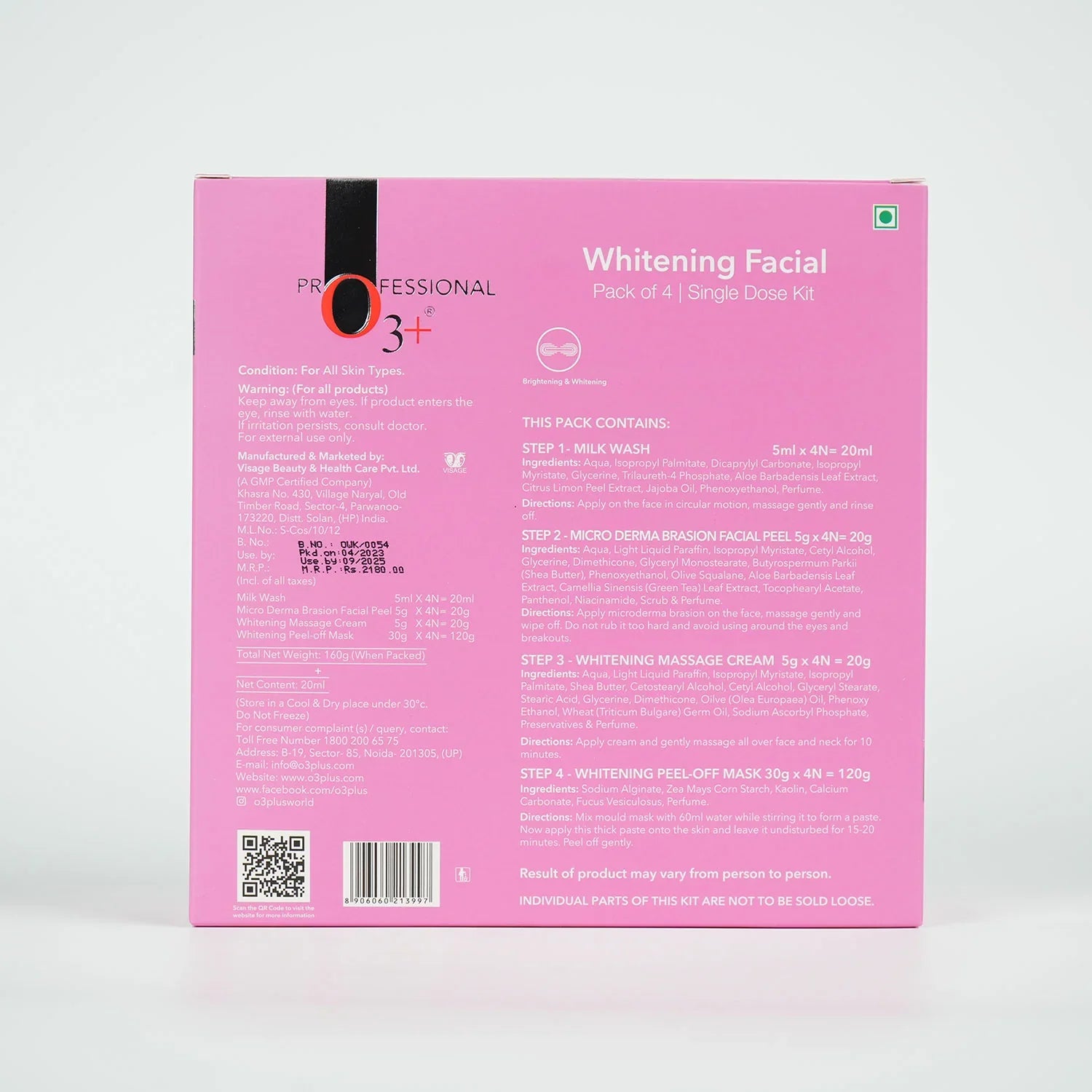 O3+ Whitening Facial Kit Pack of 4 for Dull Skin facial Kits from O3+
