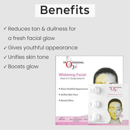 O3+ Whitening Facial Kit Pack of 4 for Dull Skin facial Kits from O3+