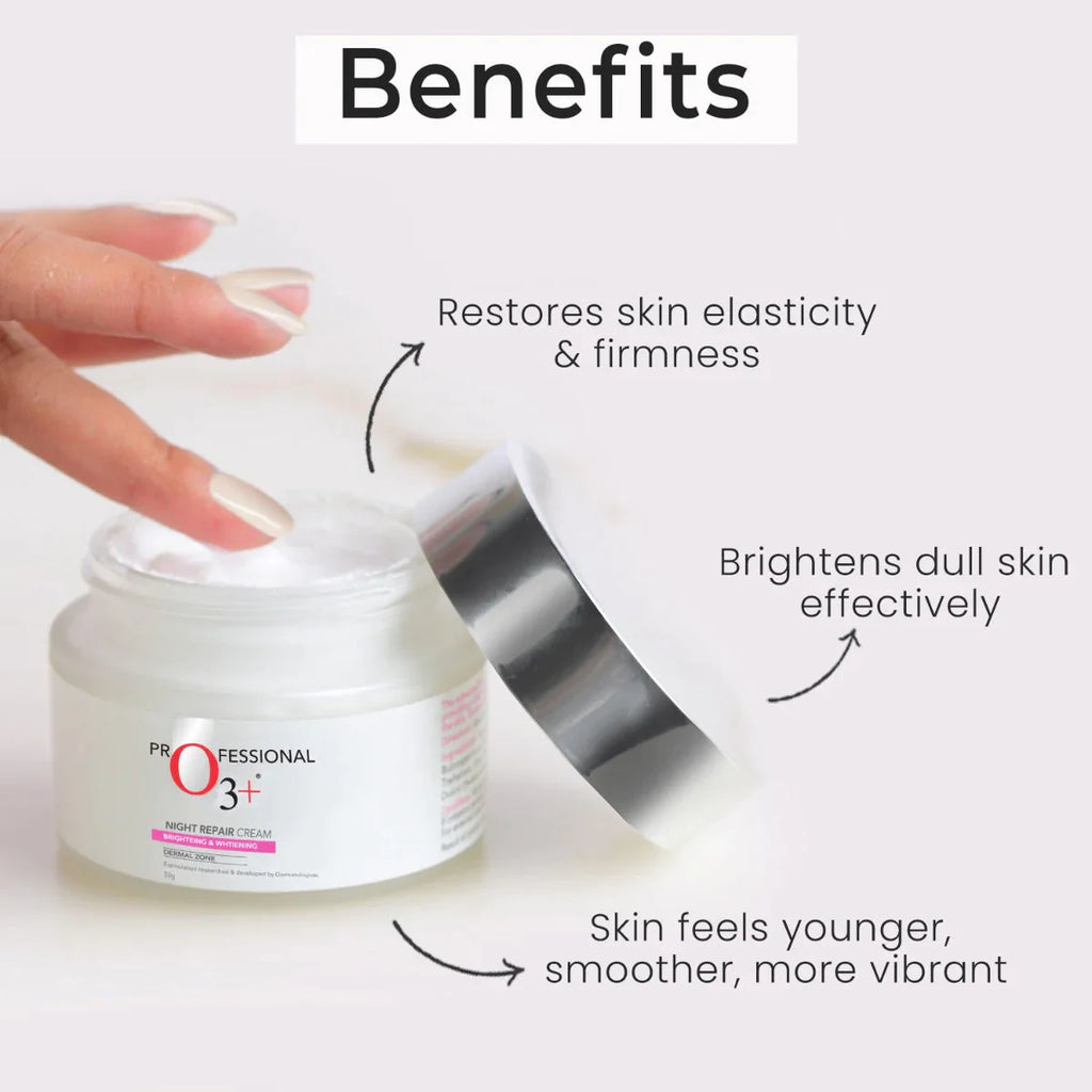 O3+ Night Repair Cream for Smoother & Radiant Skin, 50g Face Cream from O3+