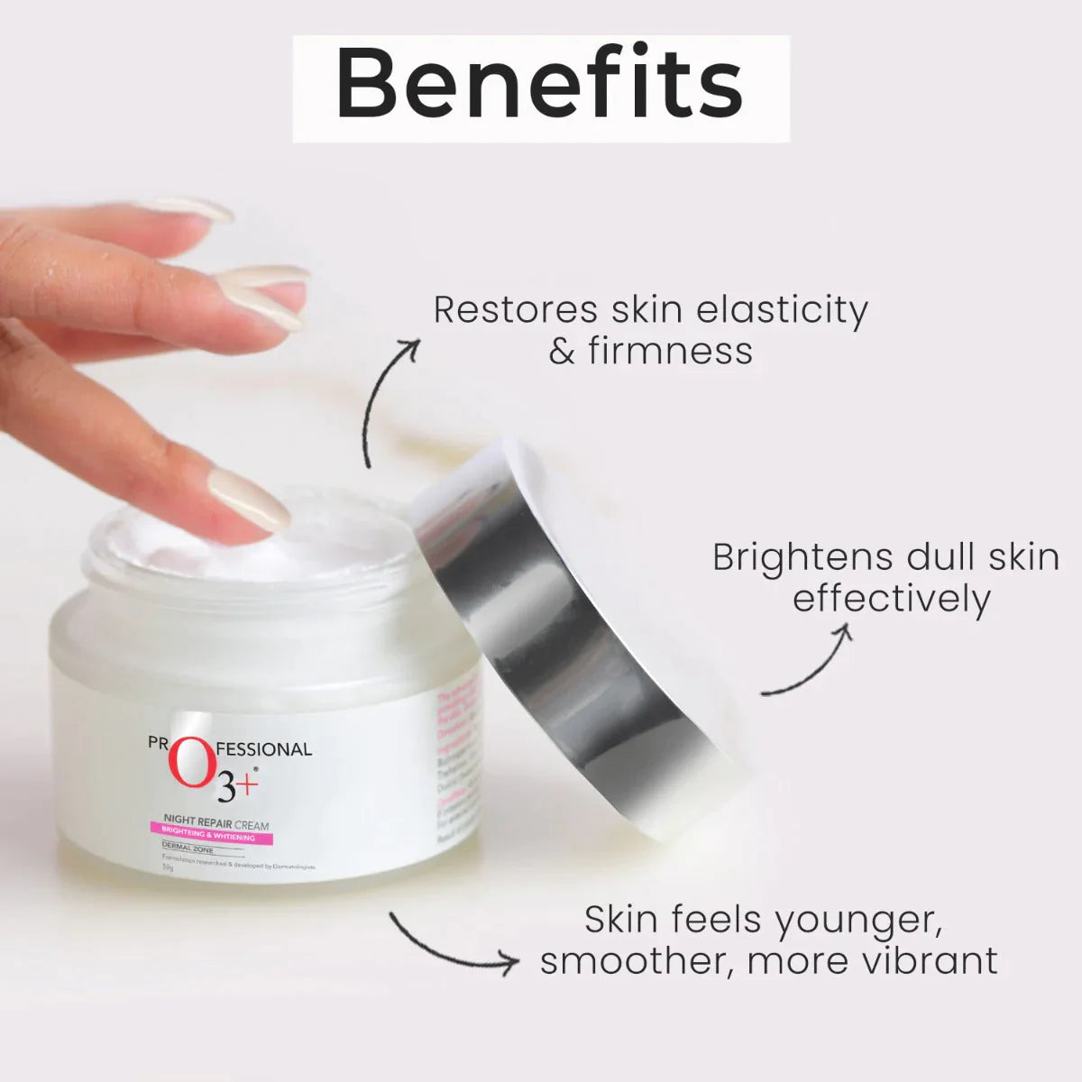 O3+ Night Repair Cream for Smoother & Radiant Skin, 50g Face Cream from O3+