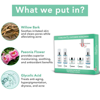 O3+ Seaweed Facial Kit for Brightening Skin (100g+15ml) facial Kits from O3+