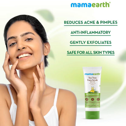 Mamaearth Tea Tree Face Scrub With Tea Tree And Neem For Skin Purification (100g)