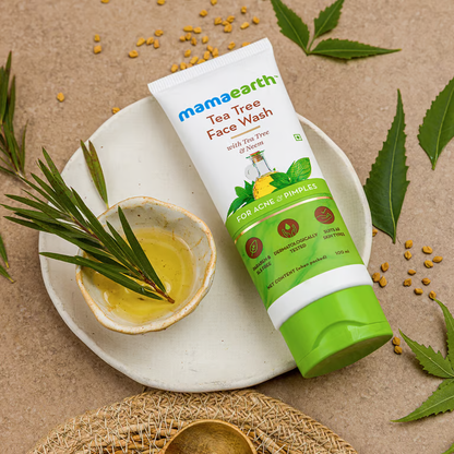 Mamaearth Tea Tree Face Wash With Tea Tree & Neem  For Acne & Pimples (100ml)