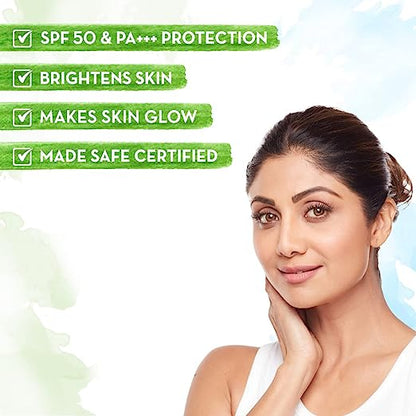 Mamaearth Vitamin C Daily Glow Sunscreen with Vitamin C & Turmeric for Sun Protection & Glow - 50 g SPF 50 & PA+++ Protection | Adds Natural Glow