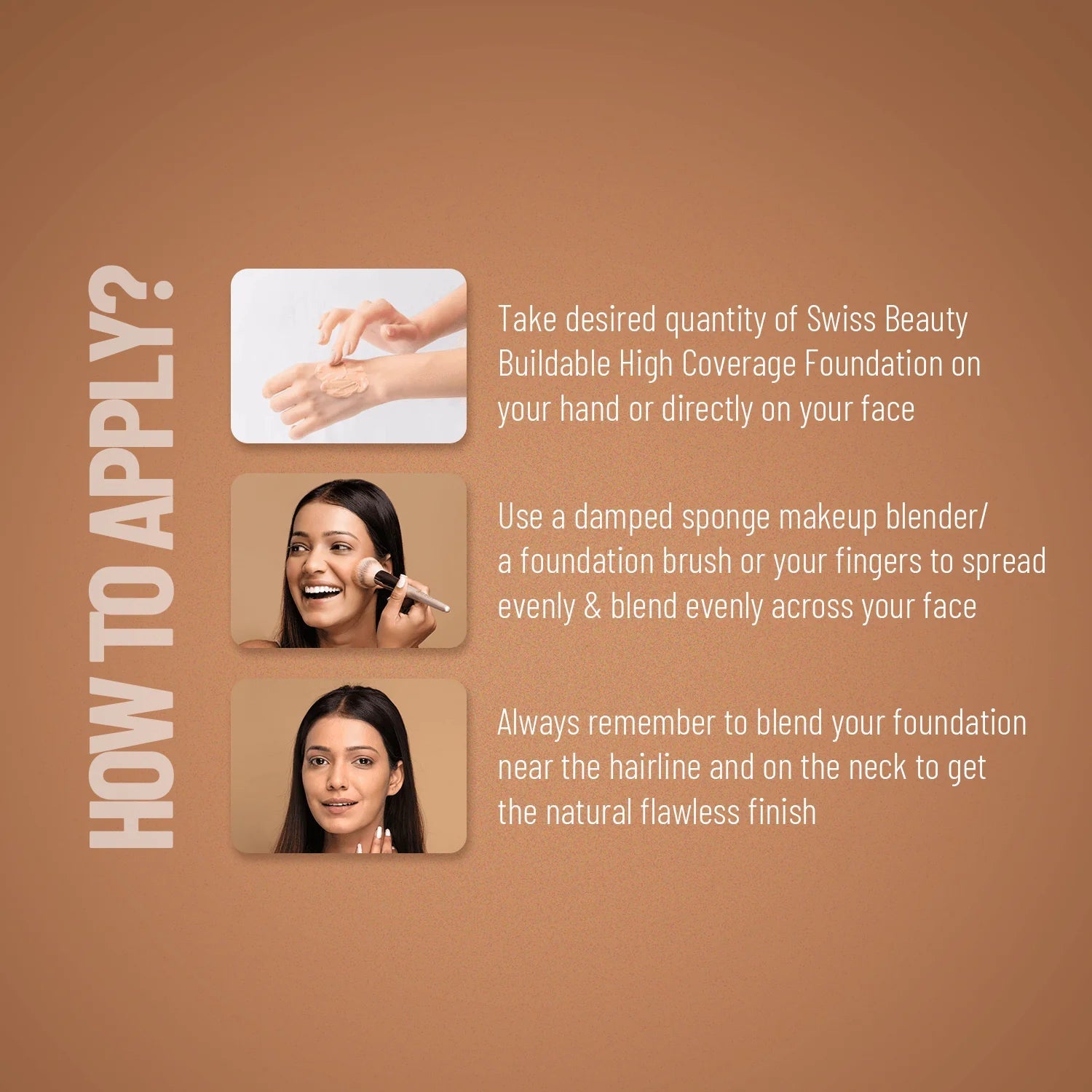 Swiss Beauty High Coverage Waterproof Base Foundation - 03 Natural Beige